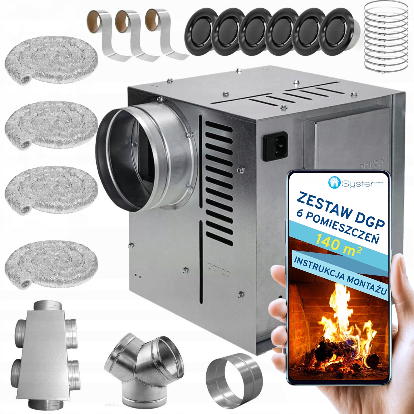 Komínová Turbína Ventilátor Komínový Set Dgp 6 miestností 140 m2