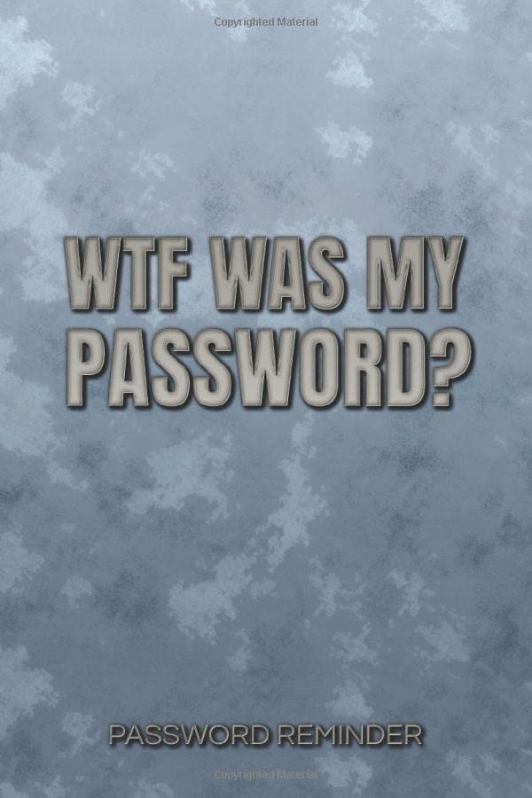 Lushy Notebooks, Kate WTF Was My Password? Password Reminder: Password Orga