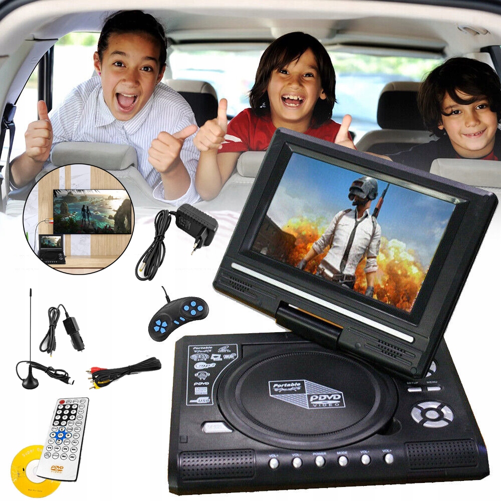 Přenosný DVD Přehrávač S 7,8PALCOVÝM Stereofonním Reproduktorem S Hd Displejem