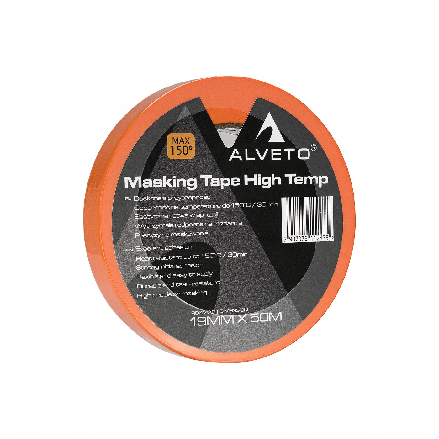 Alveto Taśma Lakiernicza High-T Pomarańczowa 19mm x 50m