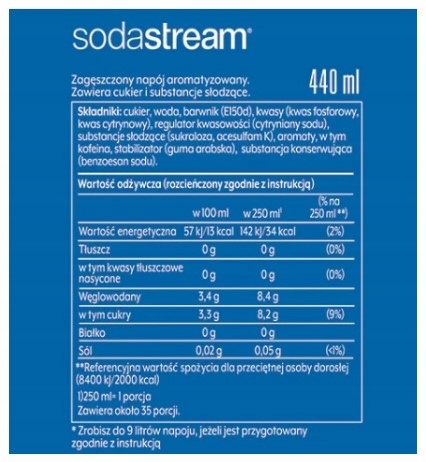 ZESTAW SYROP SOK KONCENTRAT SODASTREAM SMAKOWY PEPSI + 7UP + MIRINDA Marka SodaStream