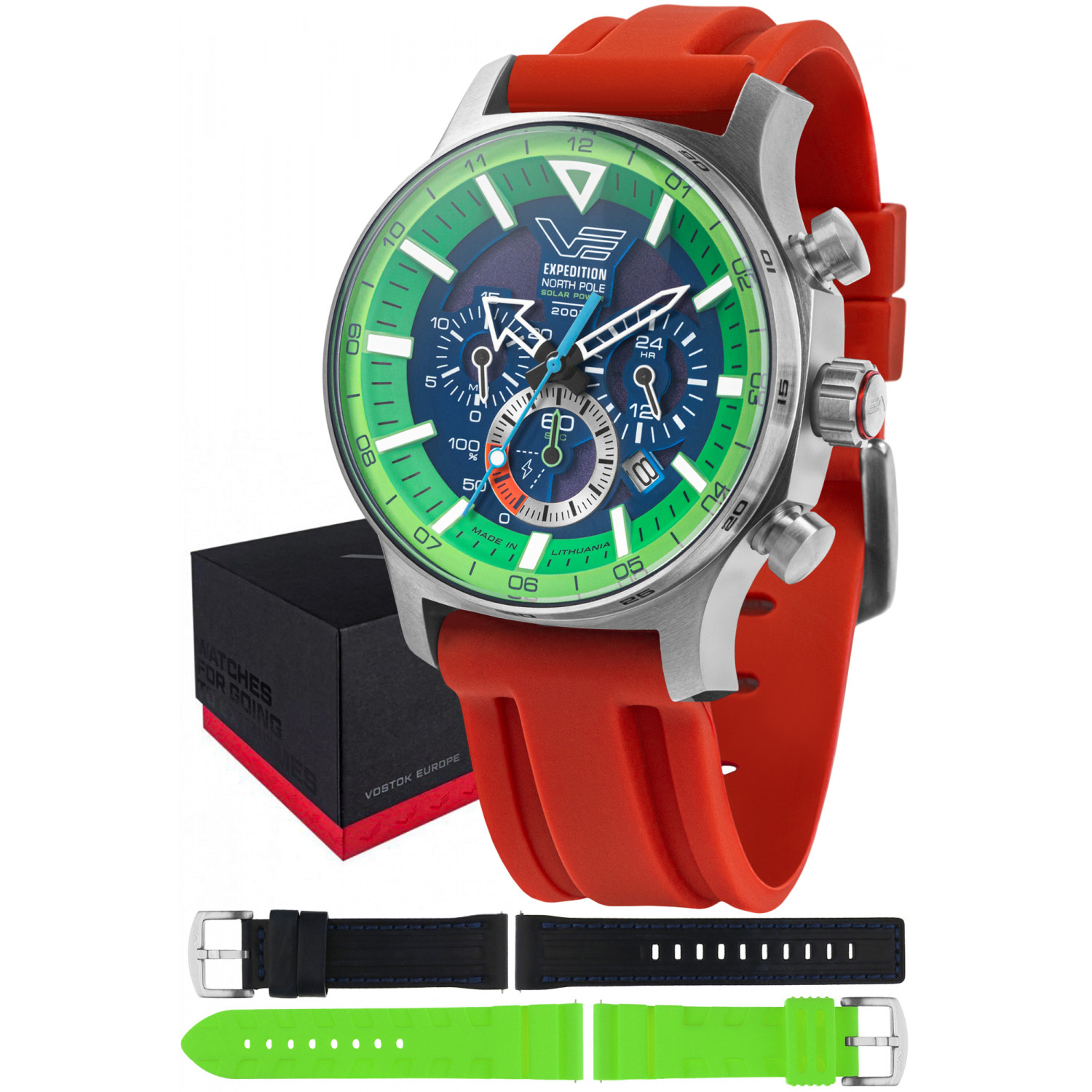 Pánské Hodinky Vostok Europe VR42-595A733SR červený pásek