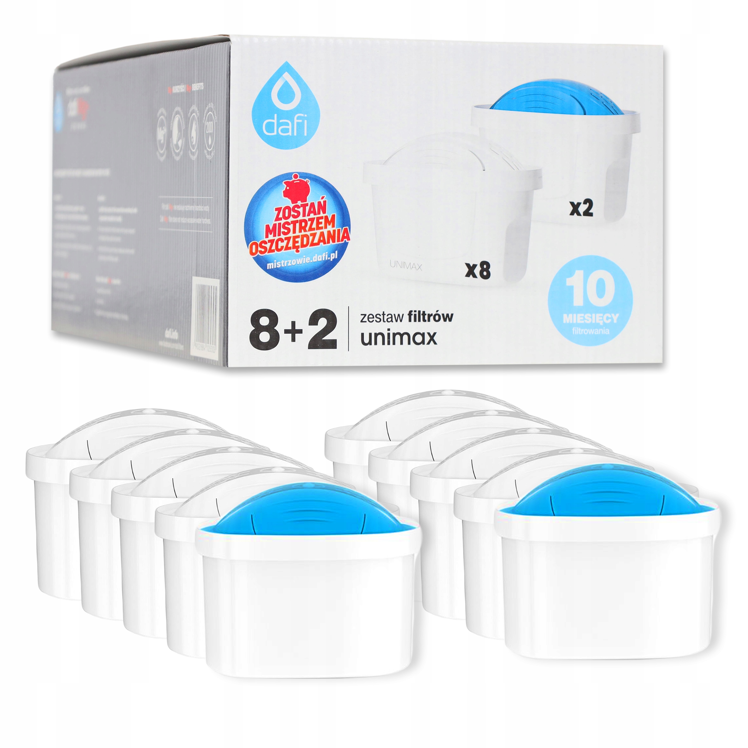 

Wkład Filtr Standard Magnez Dafi Unimax 8+2 10SZT