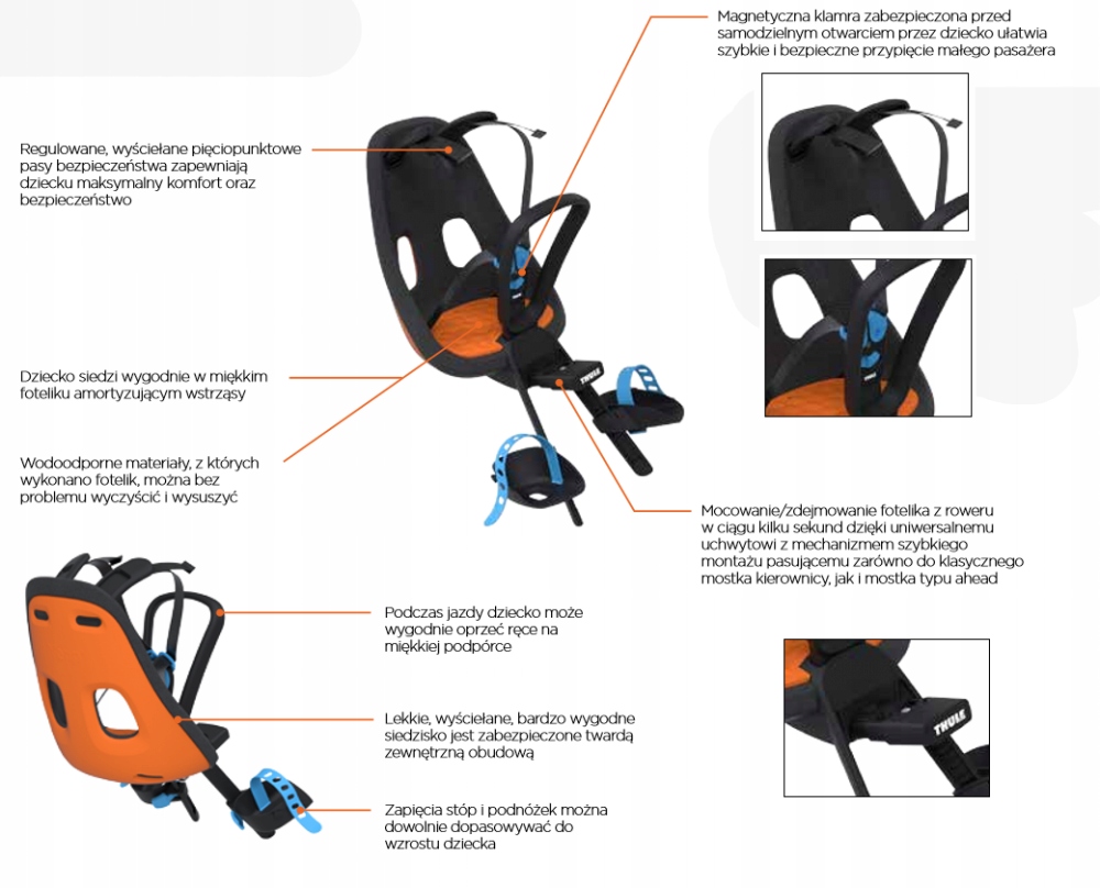 Thule Yepp Nexxt Mini Fotelik rowerowy na przód Model thule Yepp nexxt mini mint