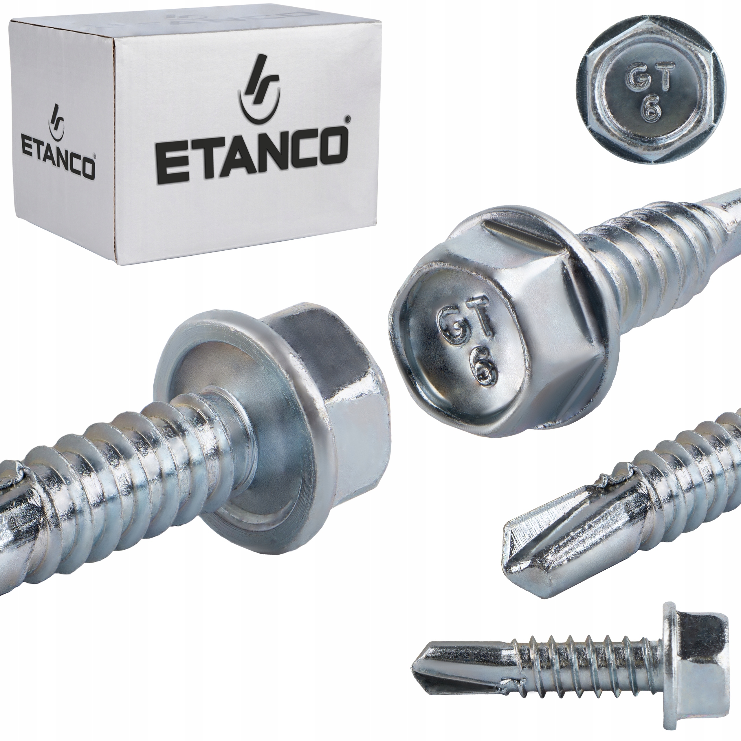 Samorezné skrutky do kovu 6 mm 6,3 x 22 mm Pozinkovanie 500 ks Etanco GT6