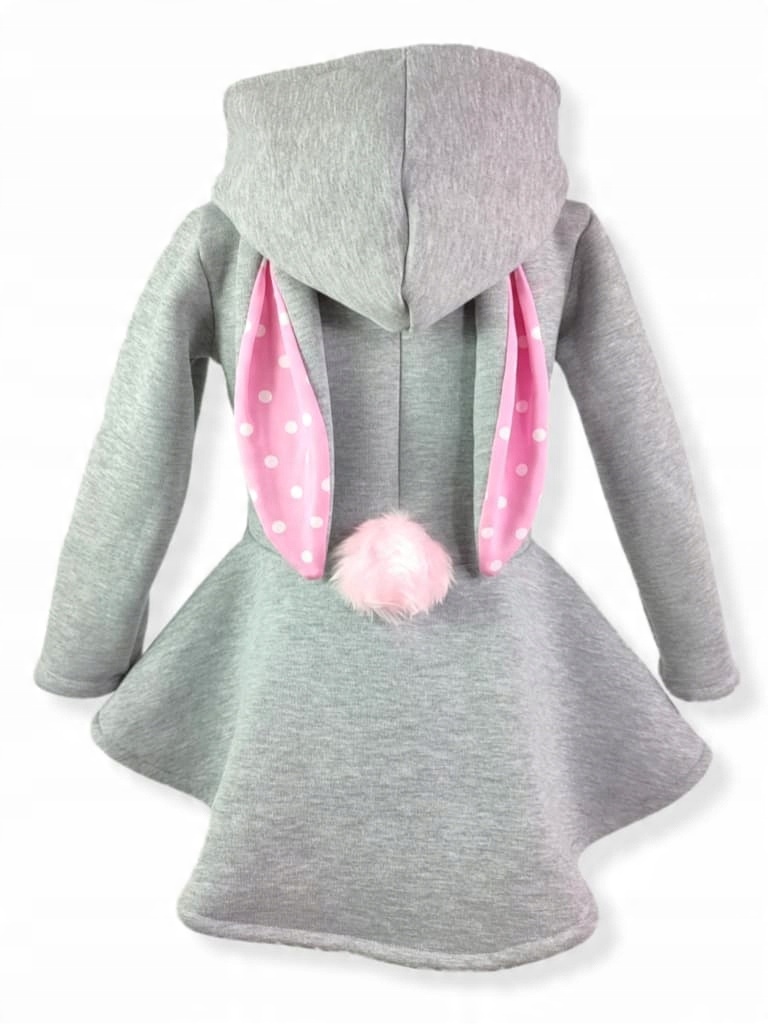 

Płaszczyk dresowy bluza z uszami króliczek 104/110