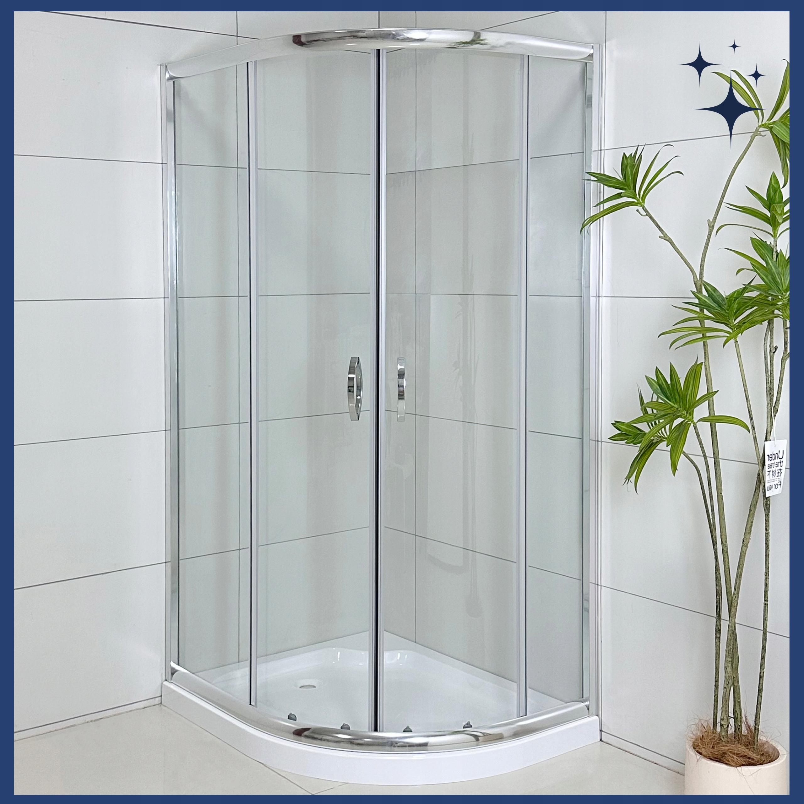 Kabina Prysznicowa Lewa Asymetryczna 100 x 80 + Brodzik 14 cm + Syfon