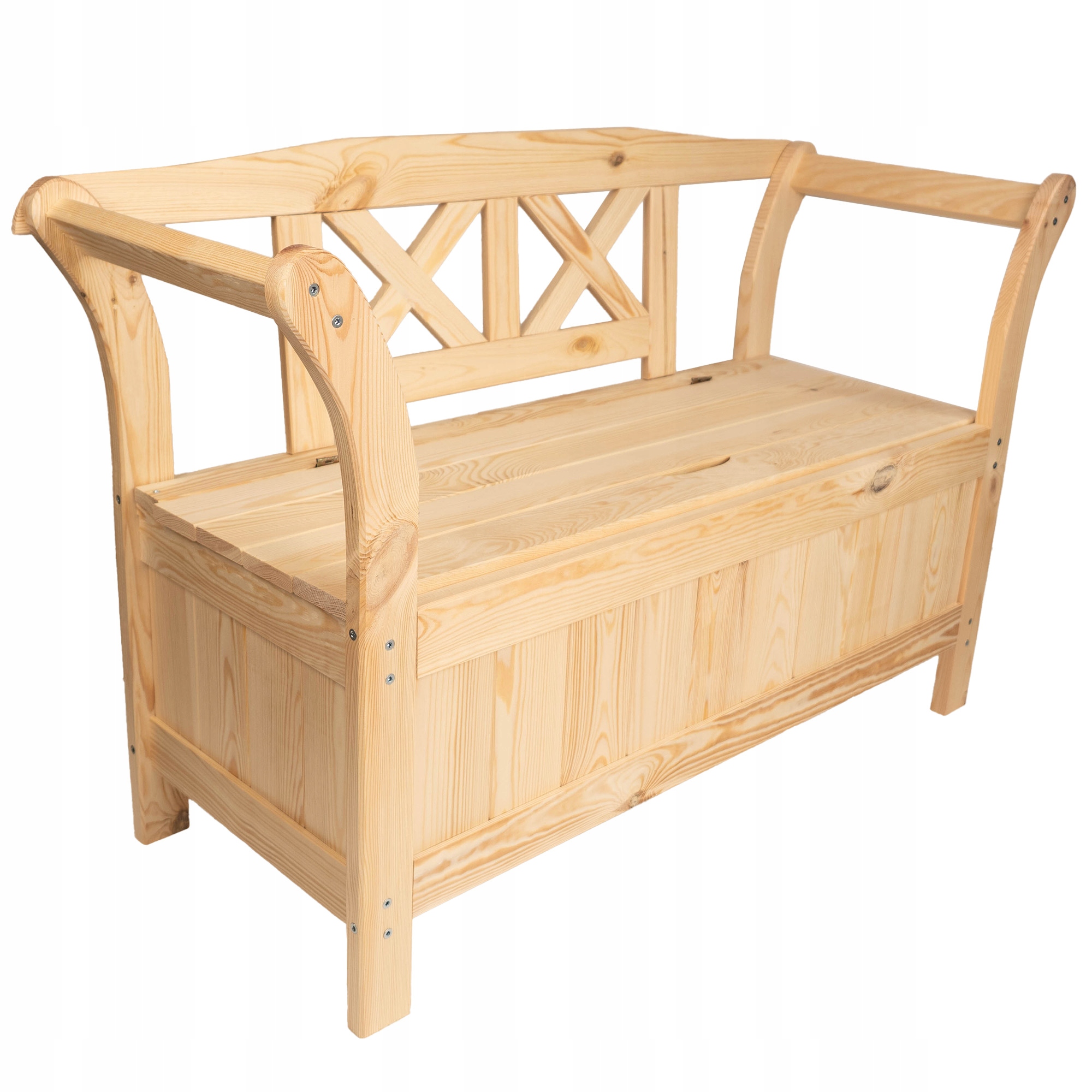 Drevená Záhradná Lavička S Úložným Priestorom Na Terasu S Operadlom 119 cm