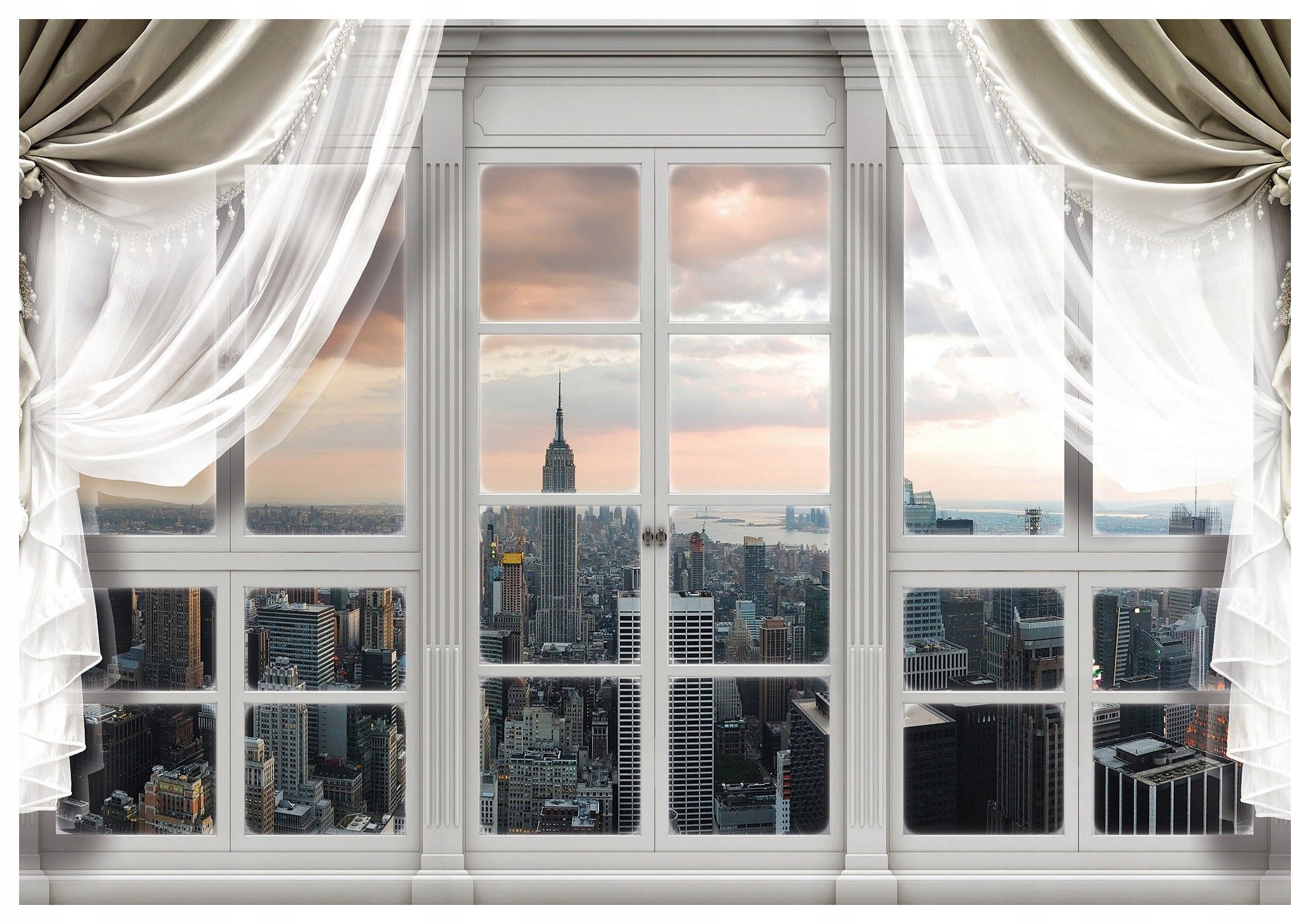 Vliesová fototapeta Město za oknem, moderní pohled 350x250 lepidlo