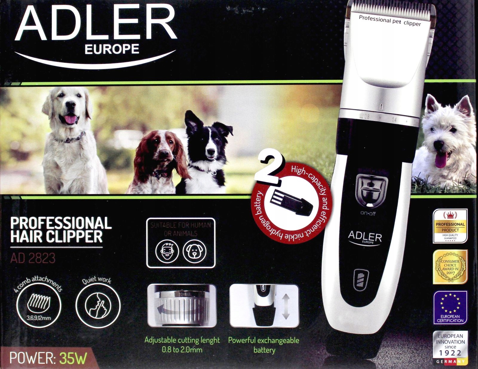 Levně Zastřihovač Pro Zvířata Adler Ad 2823