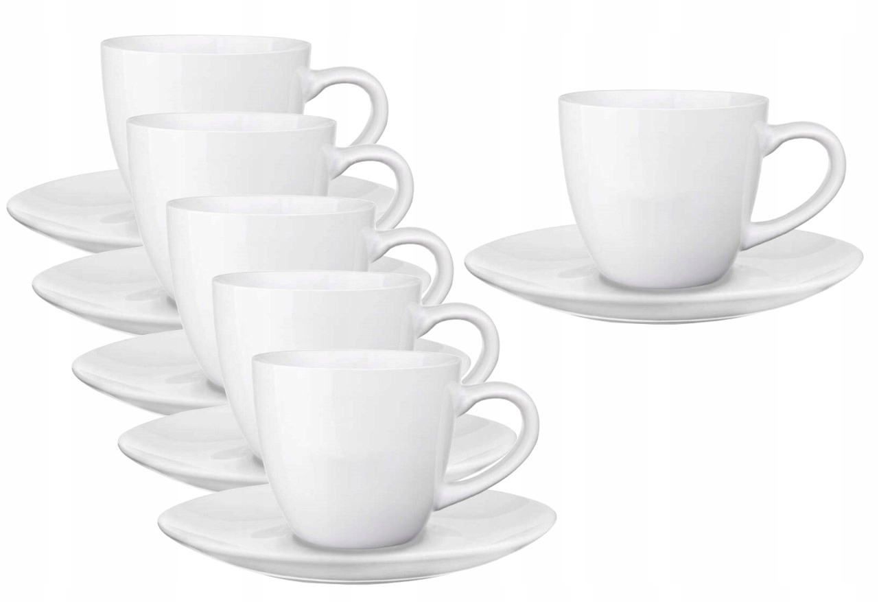 

6 x Filiżanka Spodek Bruno Biała 230 ML Glasmark