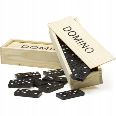 

Domino drewniane Gra Rodzinna Klocki Pudełko eco