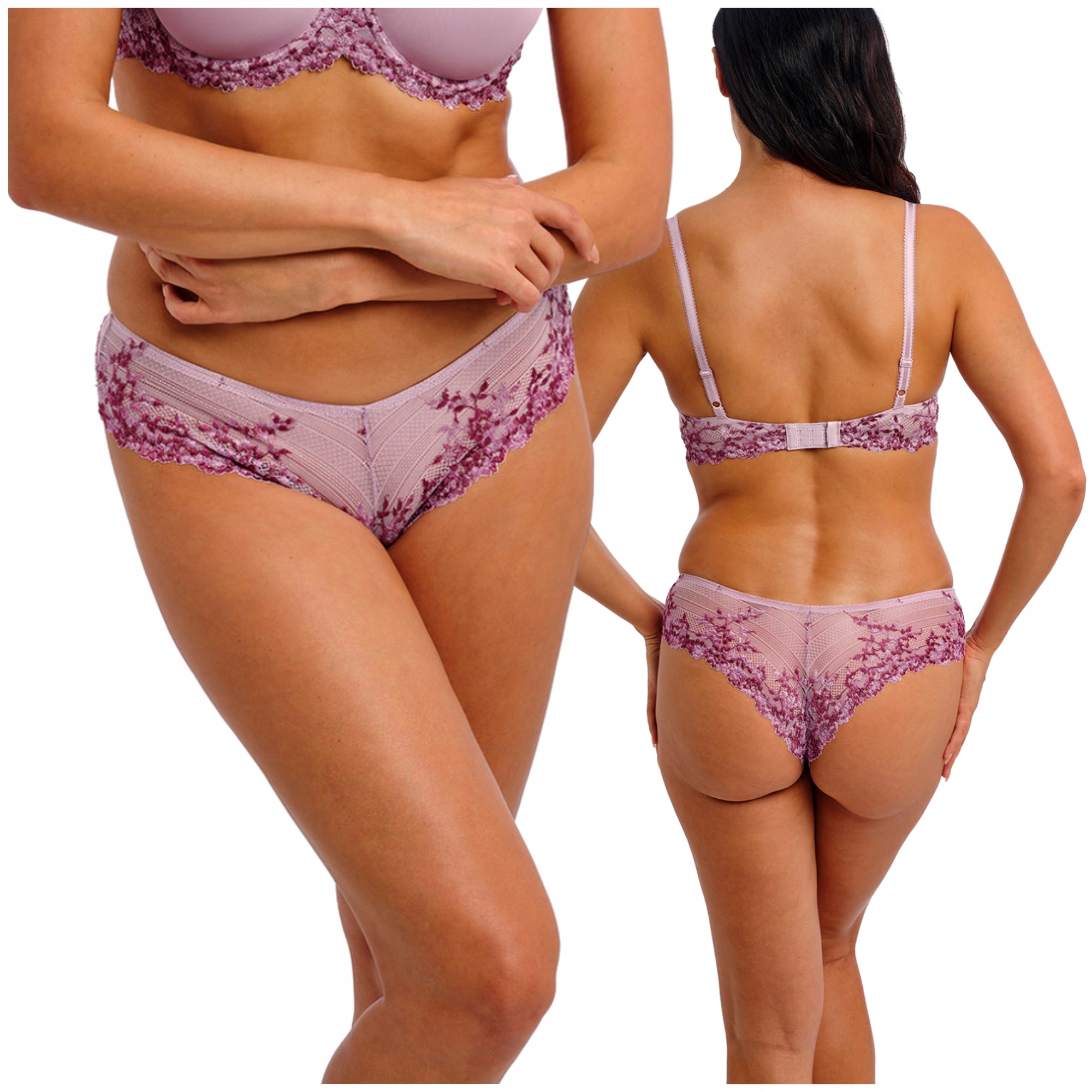Krajkové kalhotky kalhotky tanga jemné ženské Wacoal Embrace lace růžová L