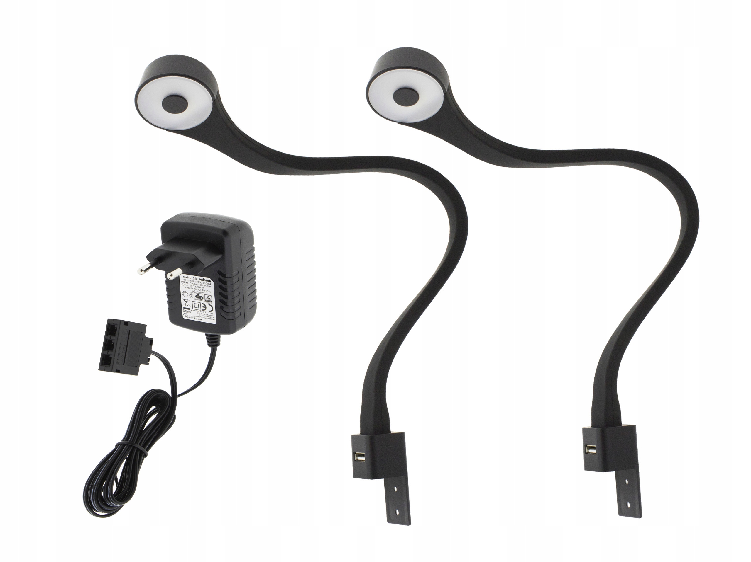 

Lampa nocna Led do łóżka sypialni 2x Flexi R Usb