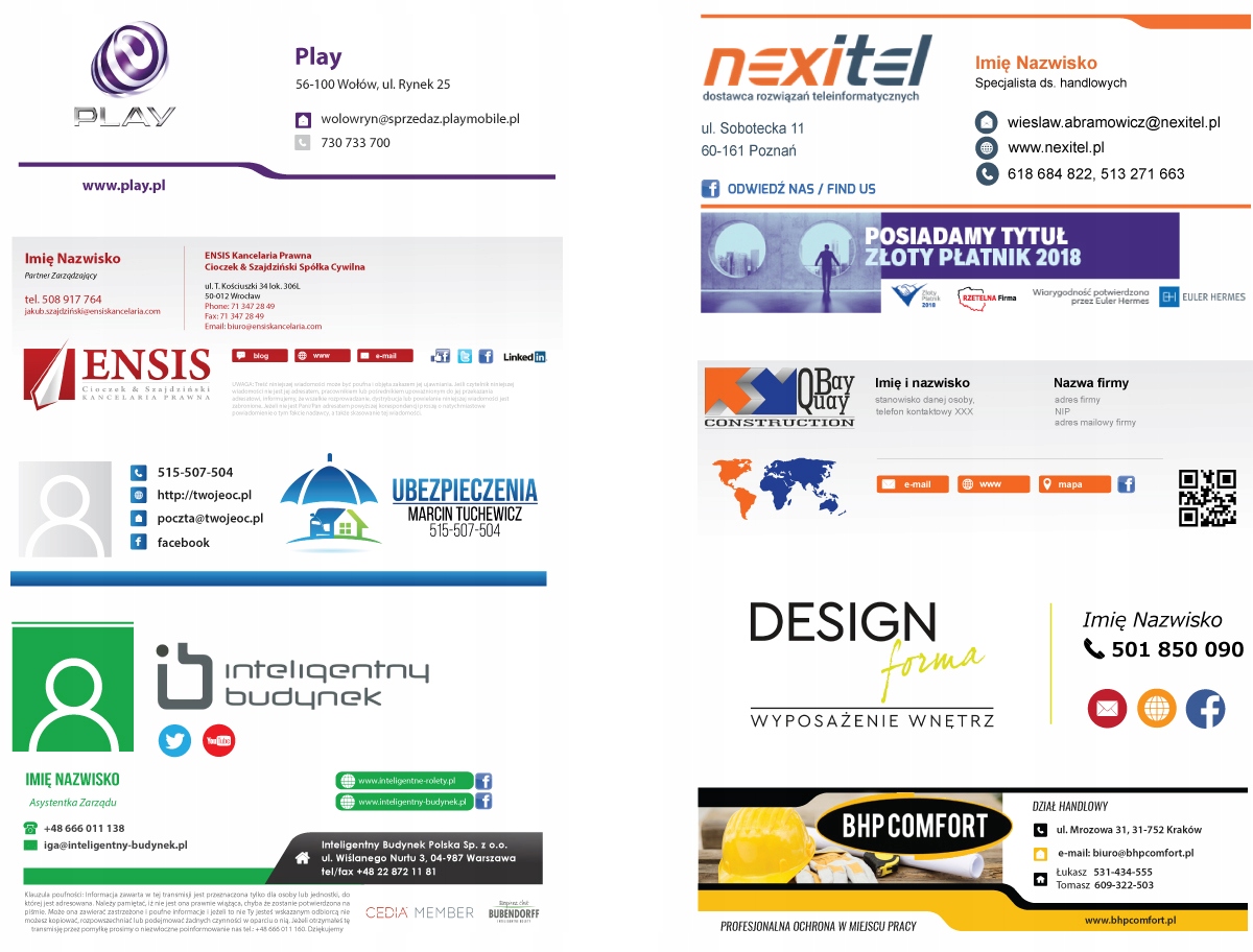 Projekt stopki HTML edytowalny Outlook Thunderbird
