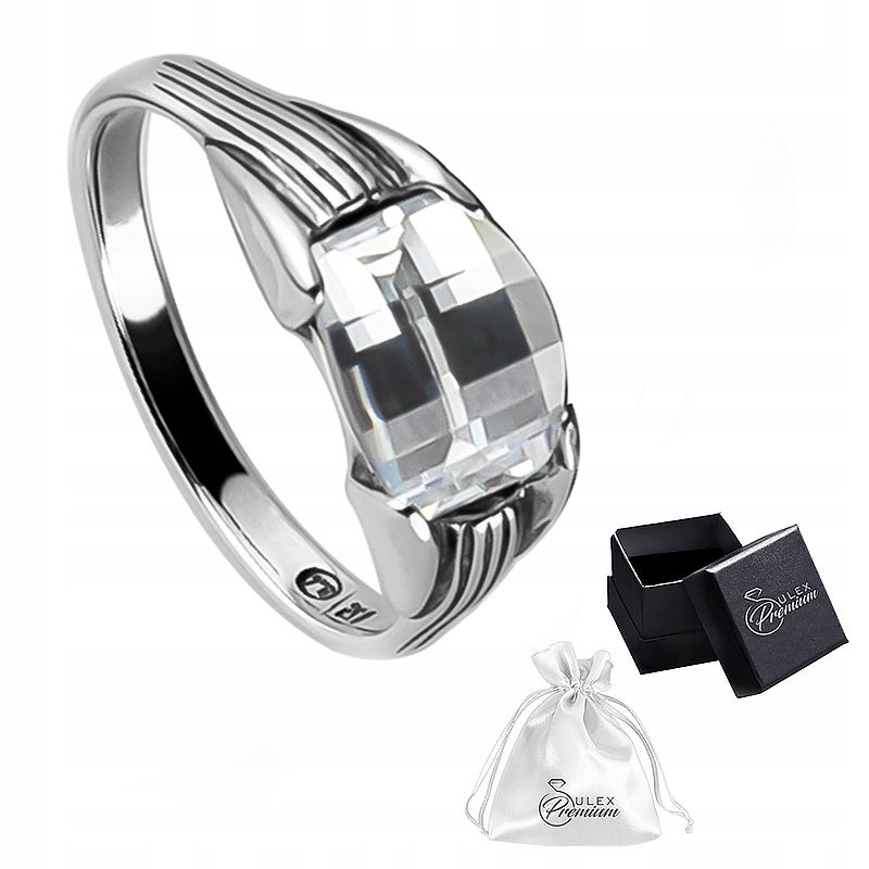 Stříbrný Prstýnek 925 s Stříbro Zirkon a krásným Gravírování vel. 19