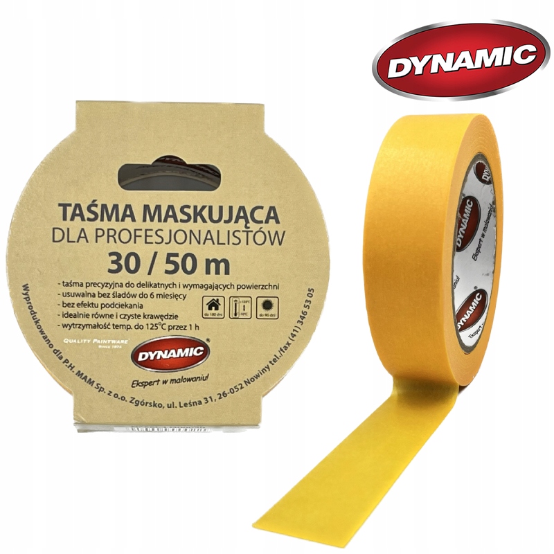 

Taśma malarska Dynamic Gold 30/50m Profesjonal