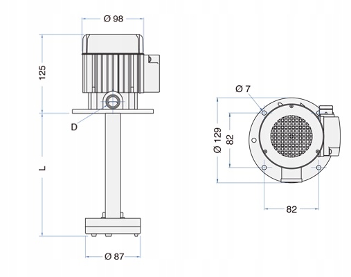 ELEKTROPOMPKA DO CHŁODZIWA AST 30/150 POMPA 30L/MIN 150MM Model AST 30/150