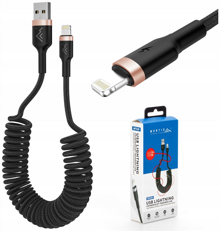 Kabel Montis USB - Apple Lightning 1,5 m czarny