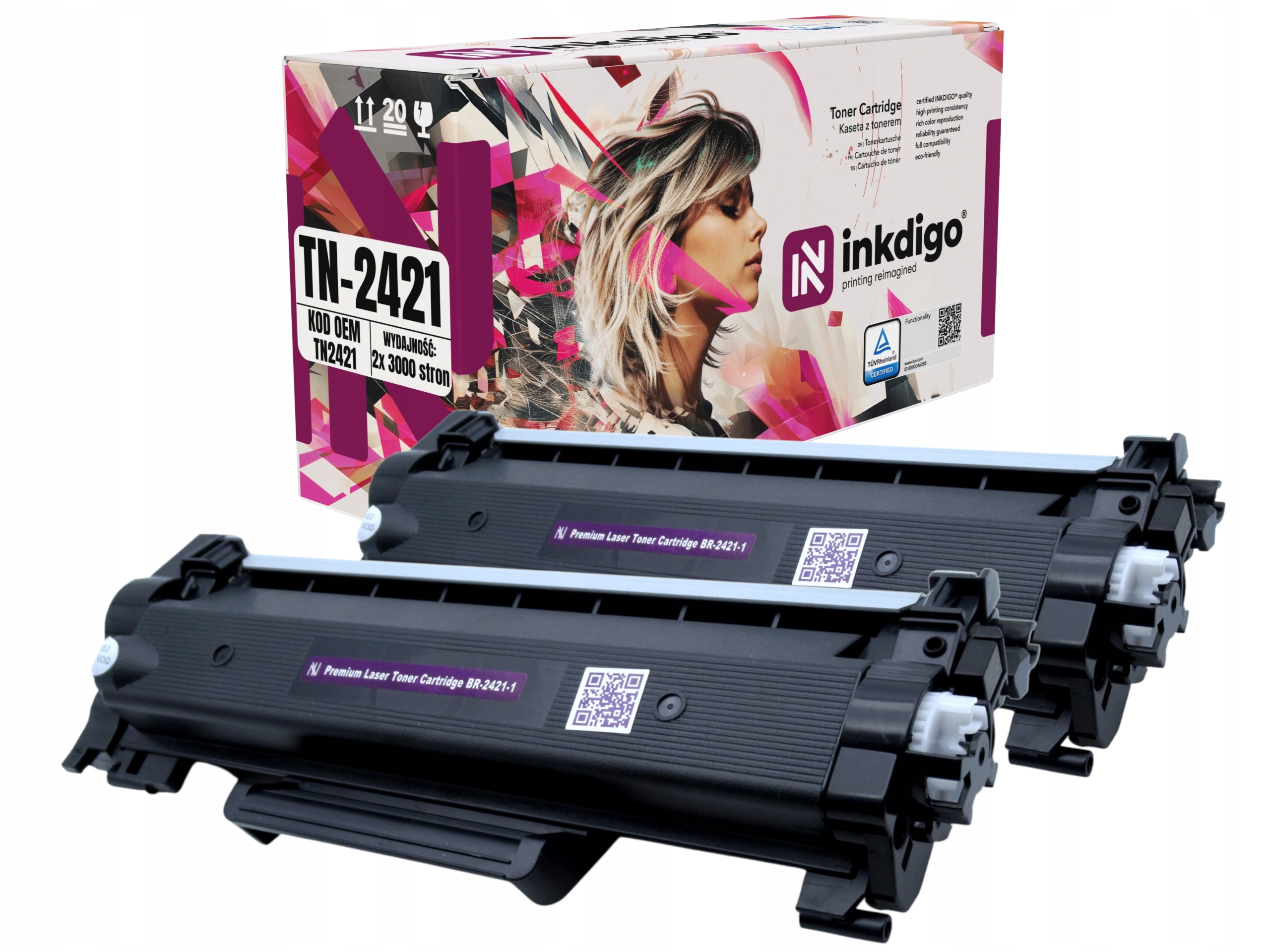 TN-2421 TN-2411 2x Toner do Drukarki Brother Dcp-l L2712DW L2532DW L2752DW