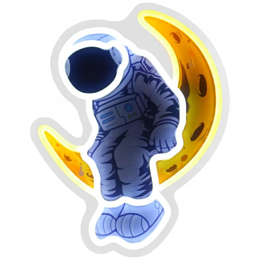 Neon Beline Light Astronaut na měsíci