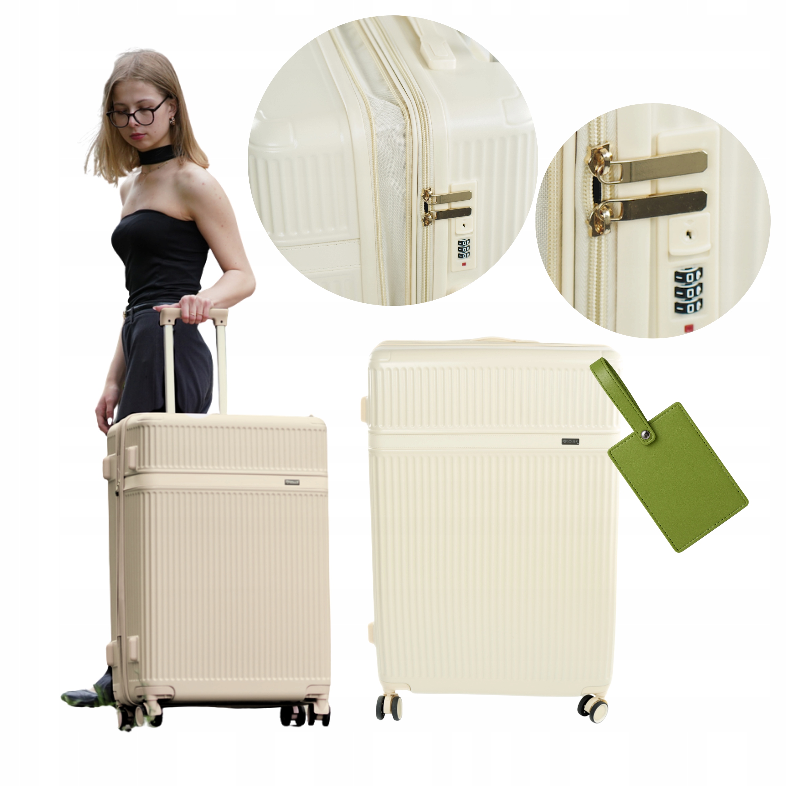 Cestovní kufr na kolečkách Velký 28'' Abs zavazadlo s rozšířením Silný Bonus