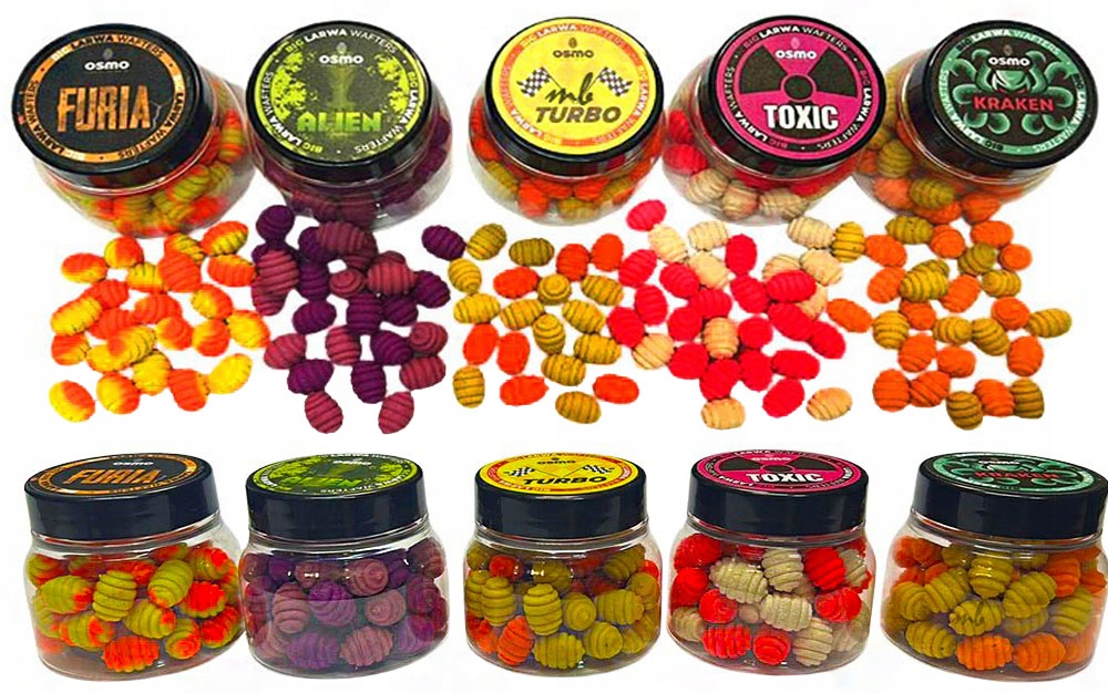 5 szt Osmo Big Larwa Wafters 14x10mm 50ml Turbo Toxic Furia Alien Kraken