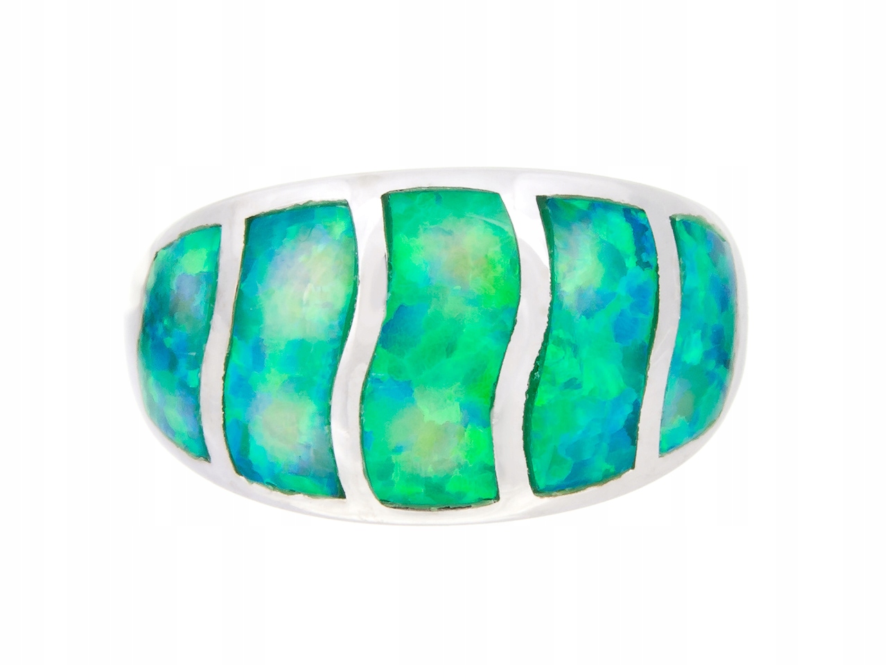 Vel Stříbrný Prstýnek 0,14 S Opálem 12 MM Dárek