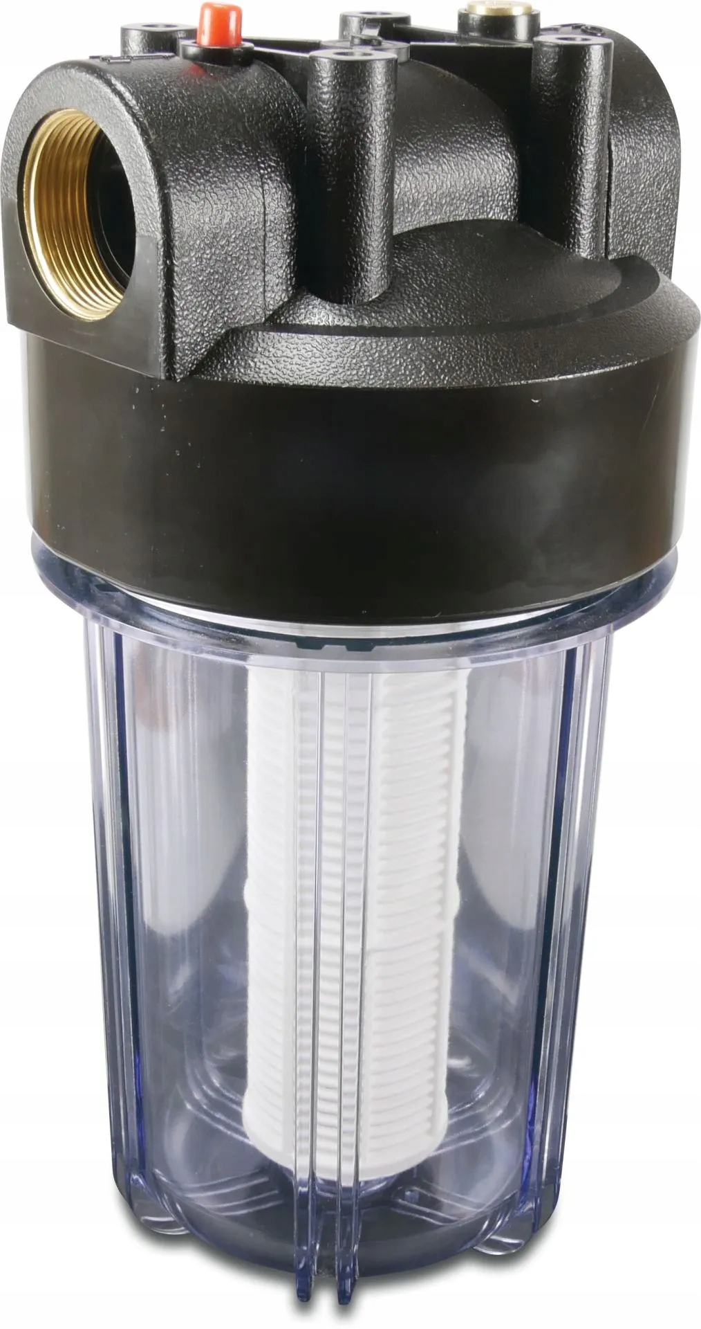 Profec Potrubný filter 10" 1 1/2" Gw 5bar biely/čierny 1/8" manometra 10"