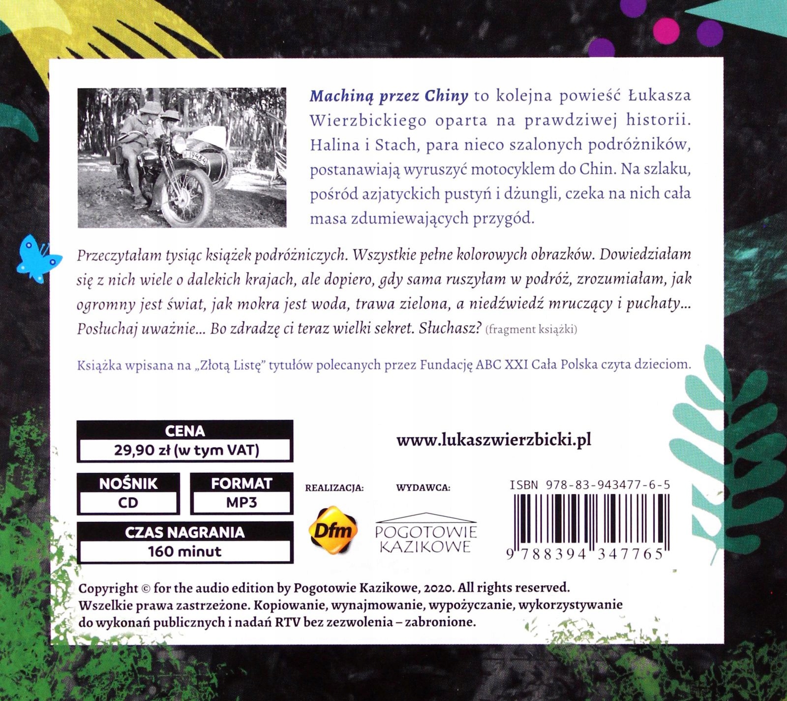 MACHINĄ PRZEZ CHINY - ŁUKASZ WIERZBICKI [AUDIOBOOK] Stan opakowania oryginalne