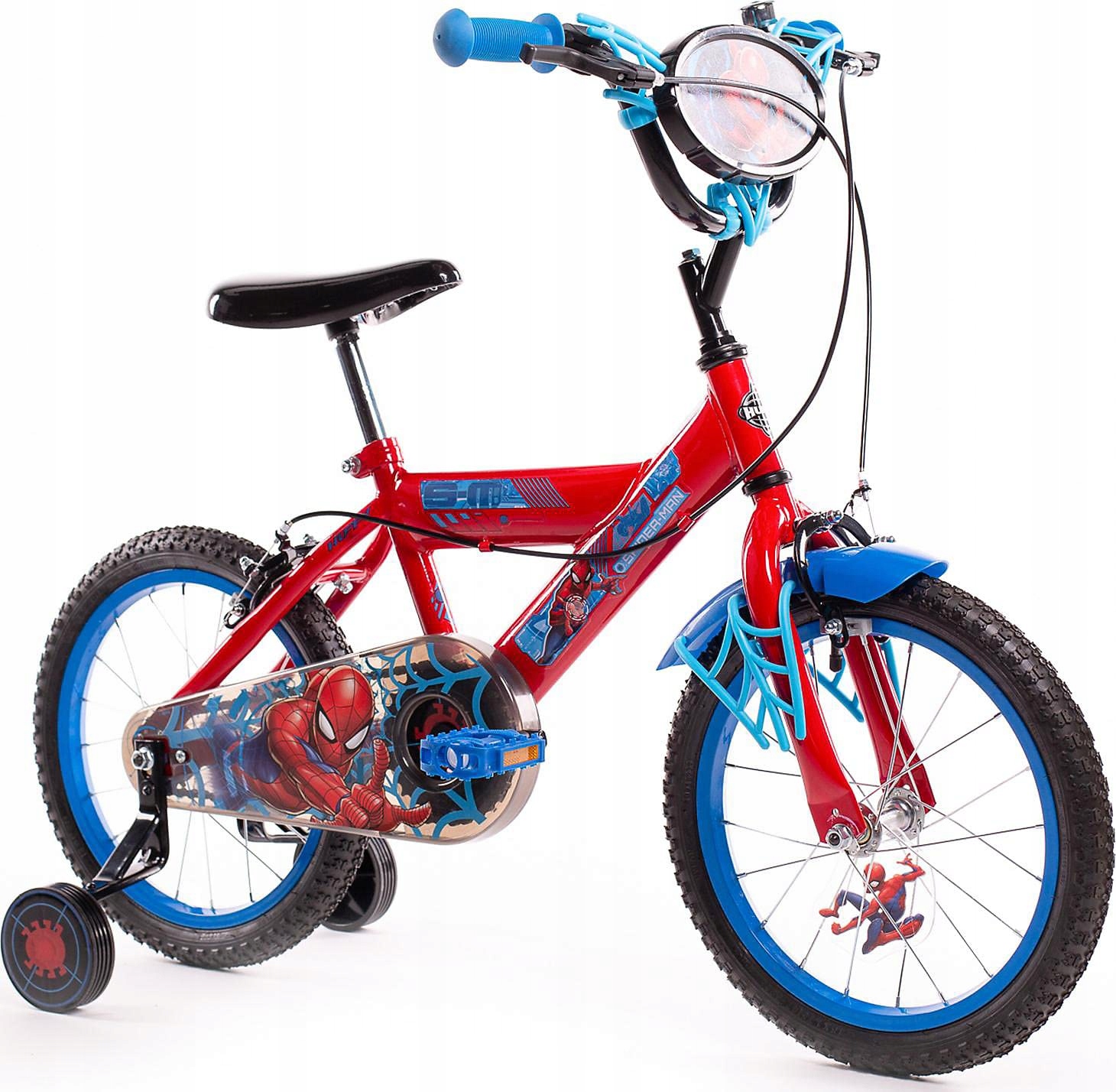 Rower dziecięcy Spider Man 16 cali dla chłopca niebieski Huffy od 5 lat