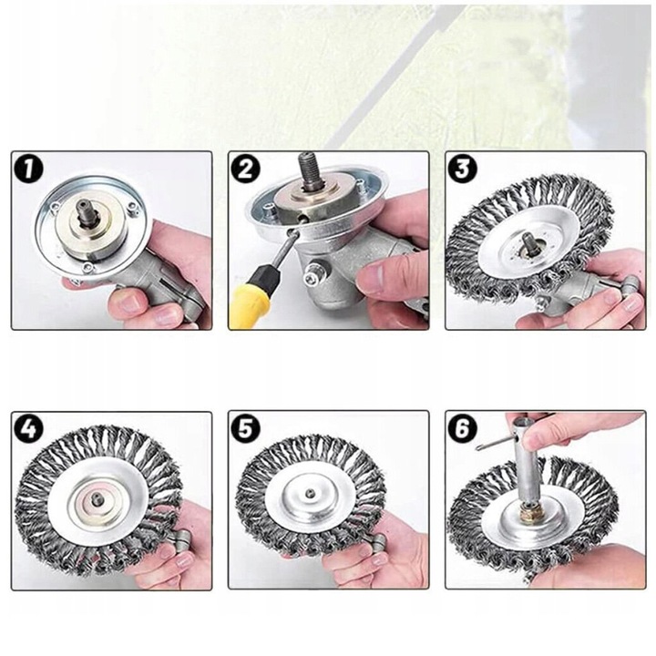 SZCZOTKA DO KOSY TARCZOWA DRUCIANA PLECIONA MOCNA DO CHWASTÓW 200/ 25,4mm Średnica 200 mm