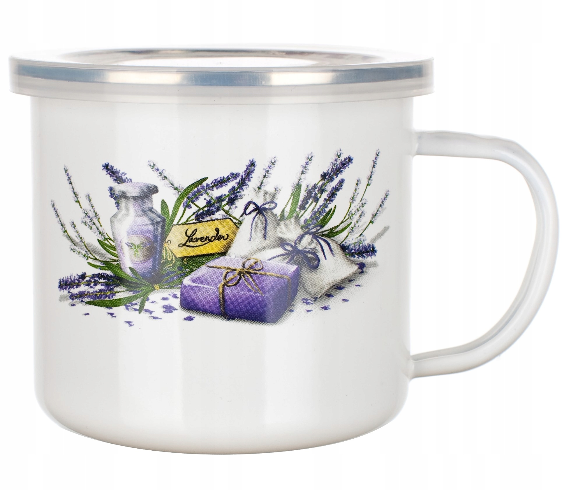 

Kubek Emaliowany Z Pokrywką 0,5 L Lavender Stal