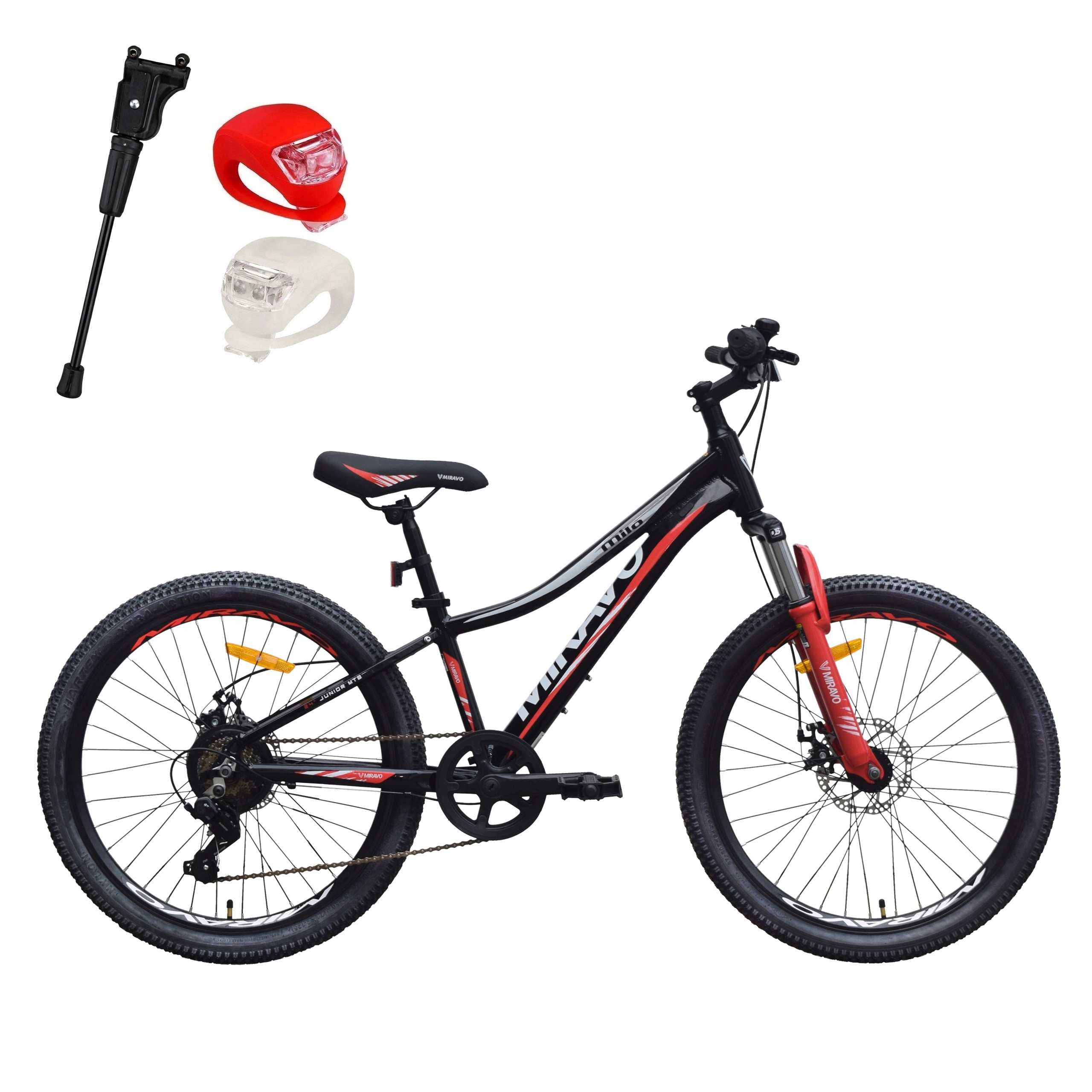 Kolo 24 Miravo Mtb Horský Hliník Tlumič Osvětlení Patka Bonus