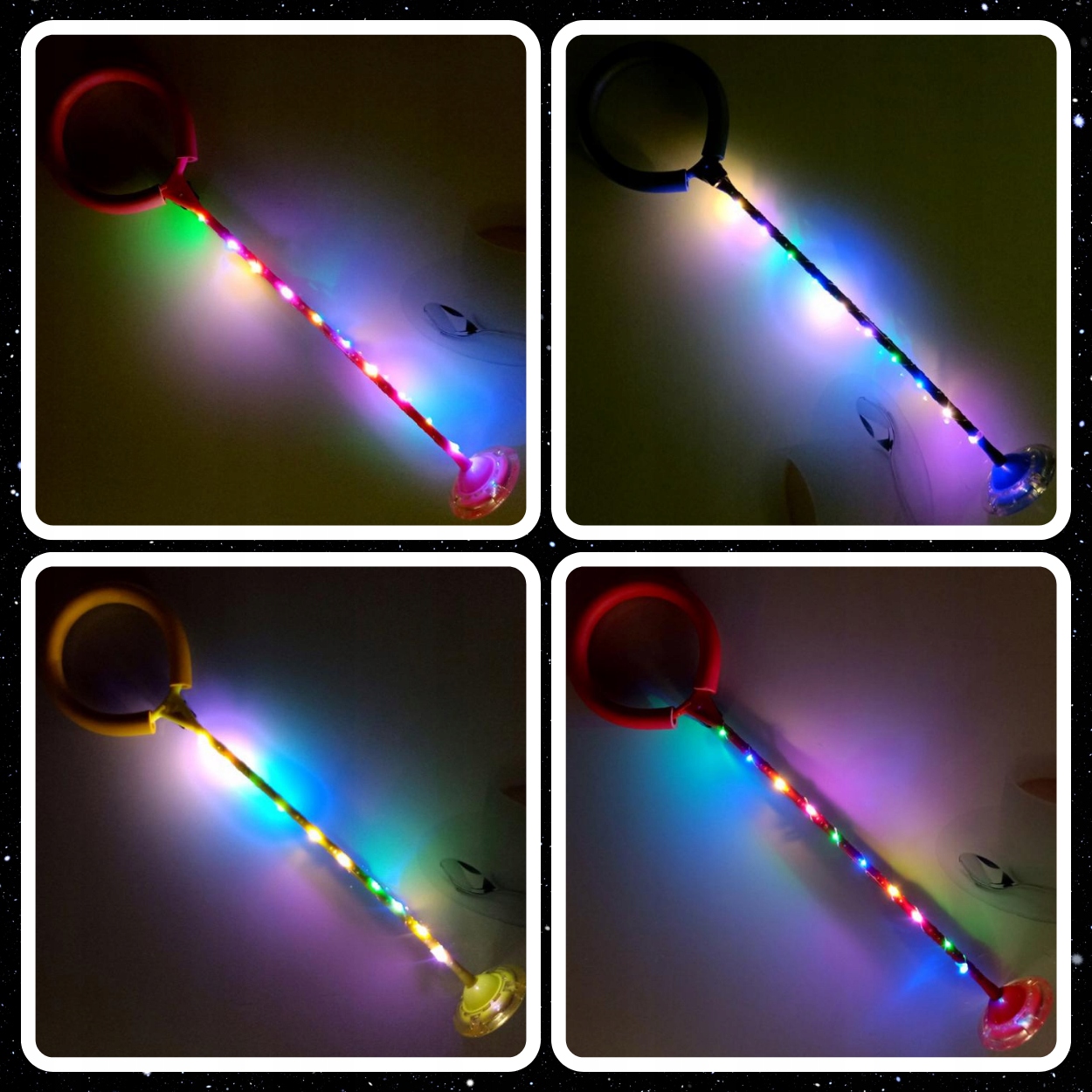 Skakanka na nogę HULA HOP skipper dla dzieci ŚWIECĄCA skip jump LED kolory Kolor wielokolorowy