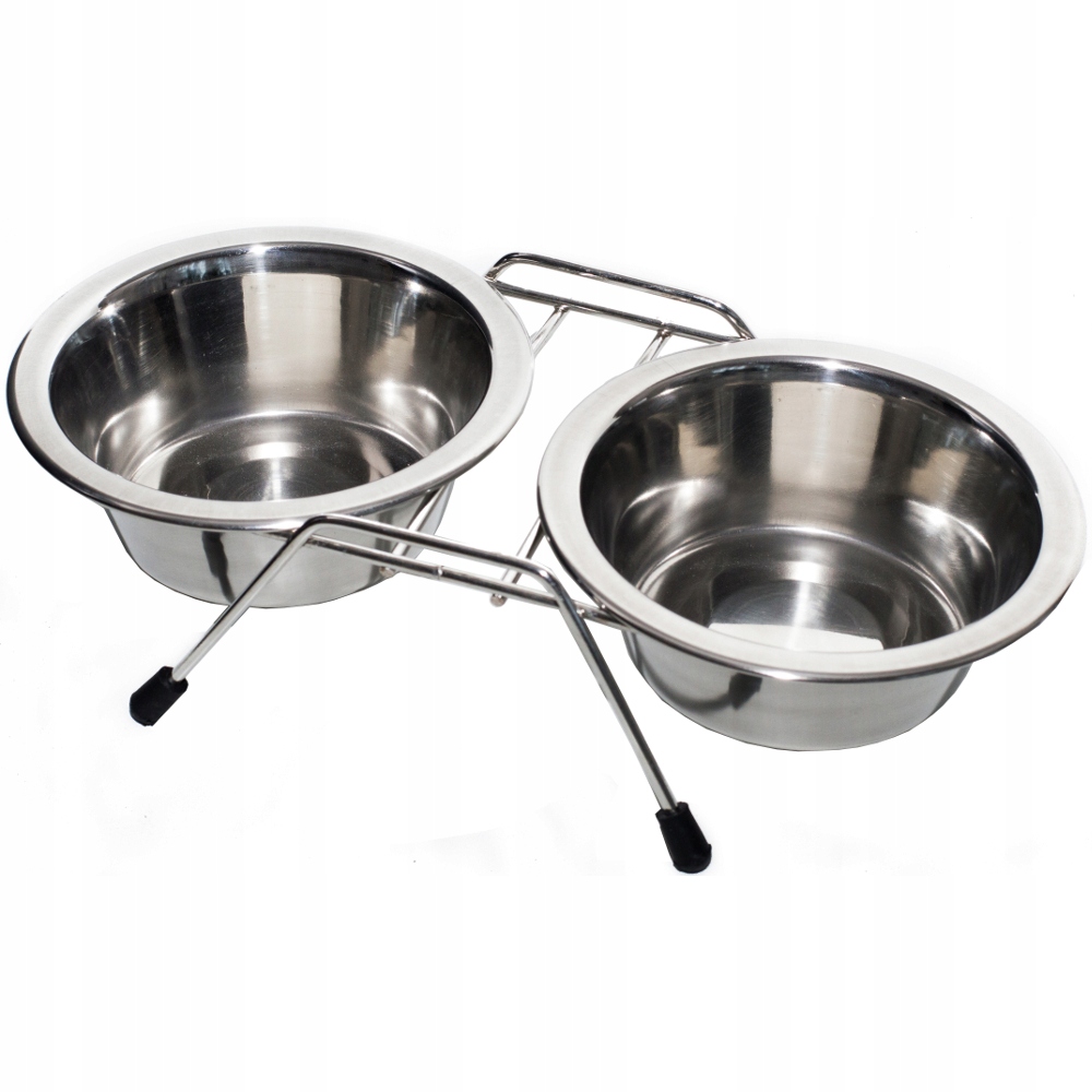 

Stojak z dwoma miskami metalowymi dla psa 0,22 l