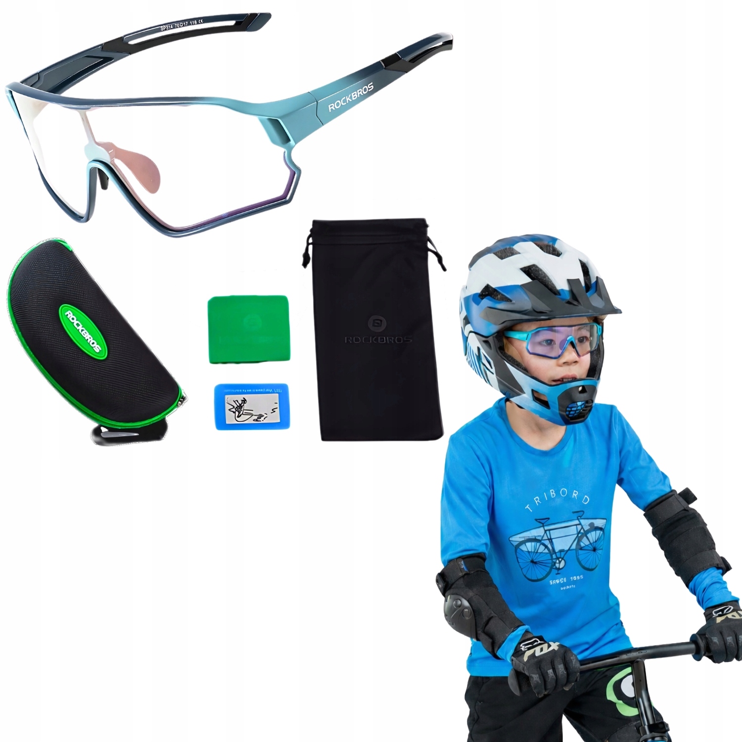 Dětské Polarizační Cyklistické Brýle Na Kolo UV400 Lehké Rockbros