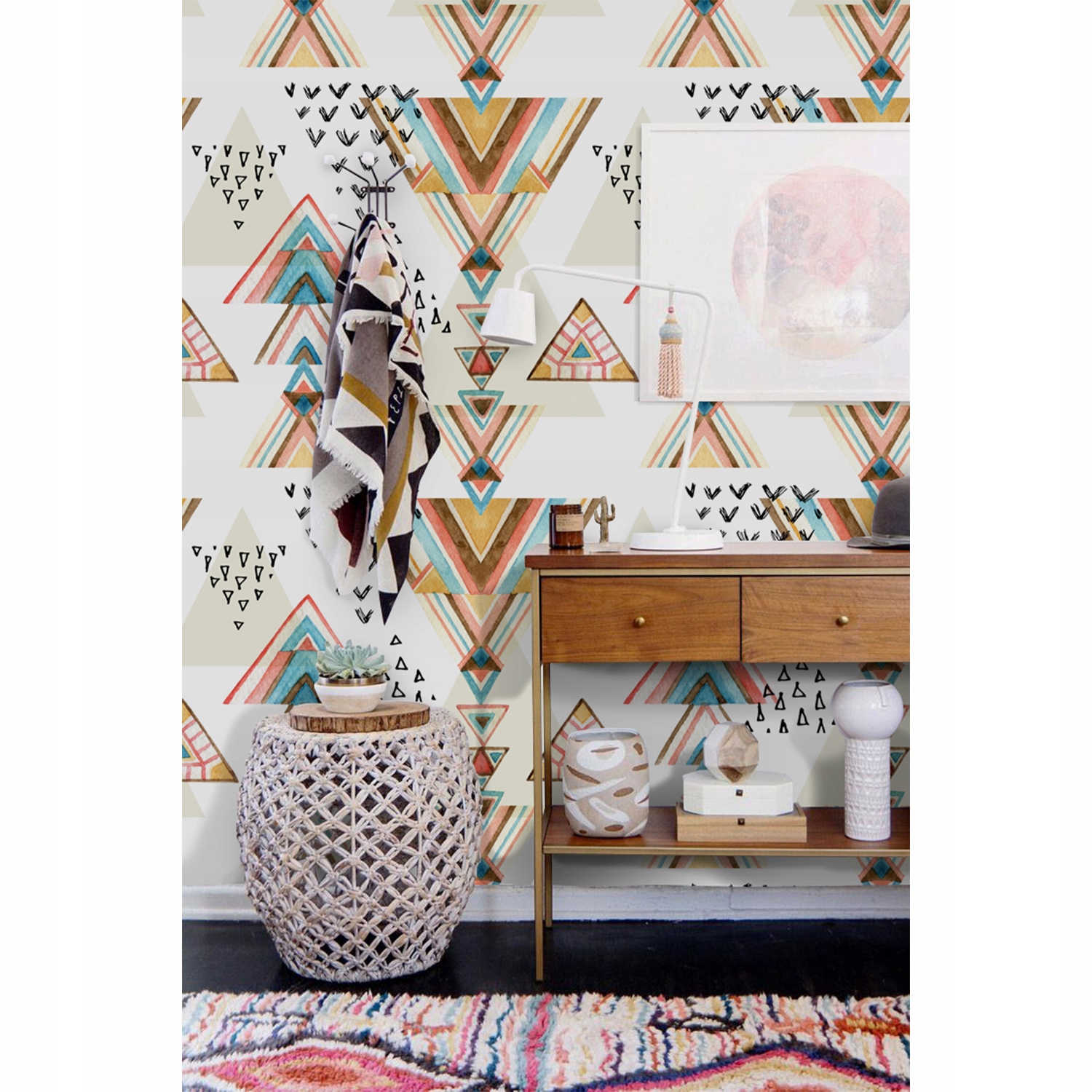 

Tapeta flizelina Wzory trójkątów 416x254 cm + klej