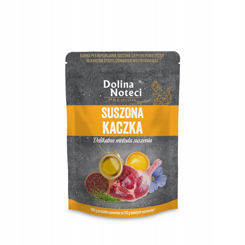 6X Dolina Noteci Premium sušené krmivo pro sterilizované kachní kočky 150 g