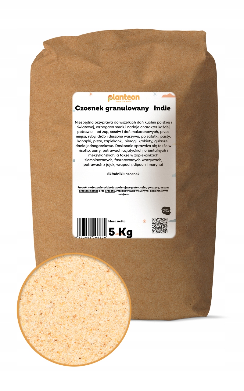 Česnek granulovaný Indie 5 kg, světlá barva