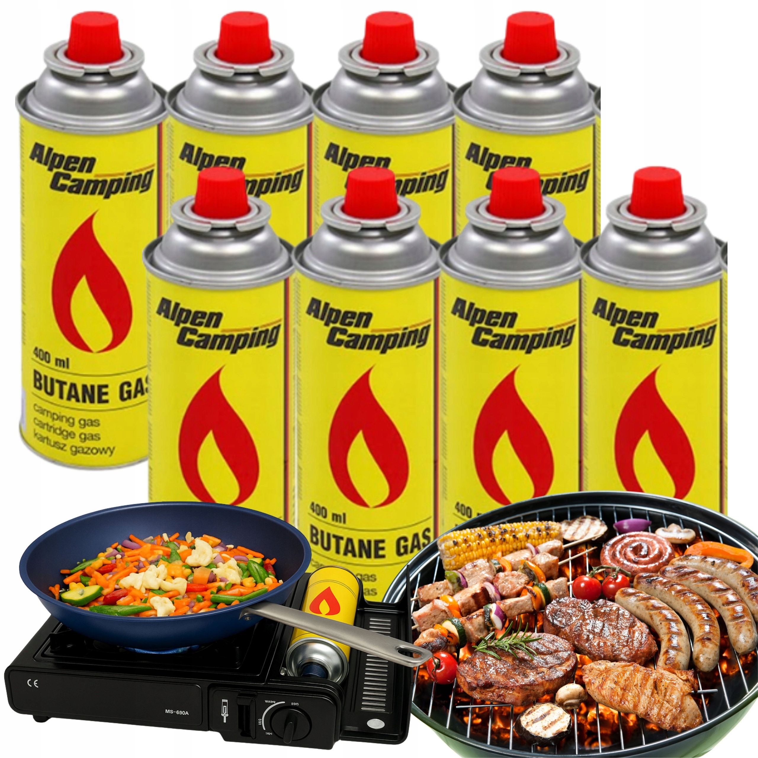 Kartusz Gazowy do kuchenki palnika 400ml x 8szt nabój Butla Gaz 227g 8x