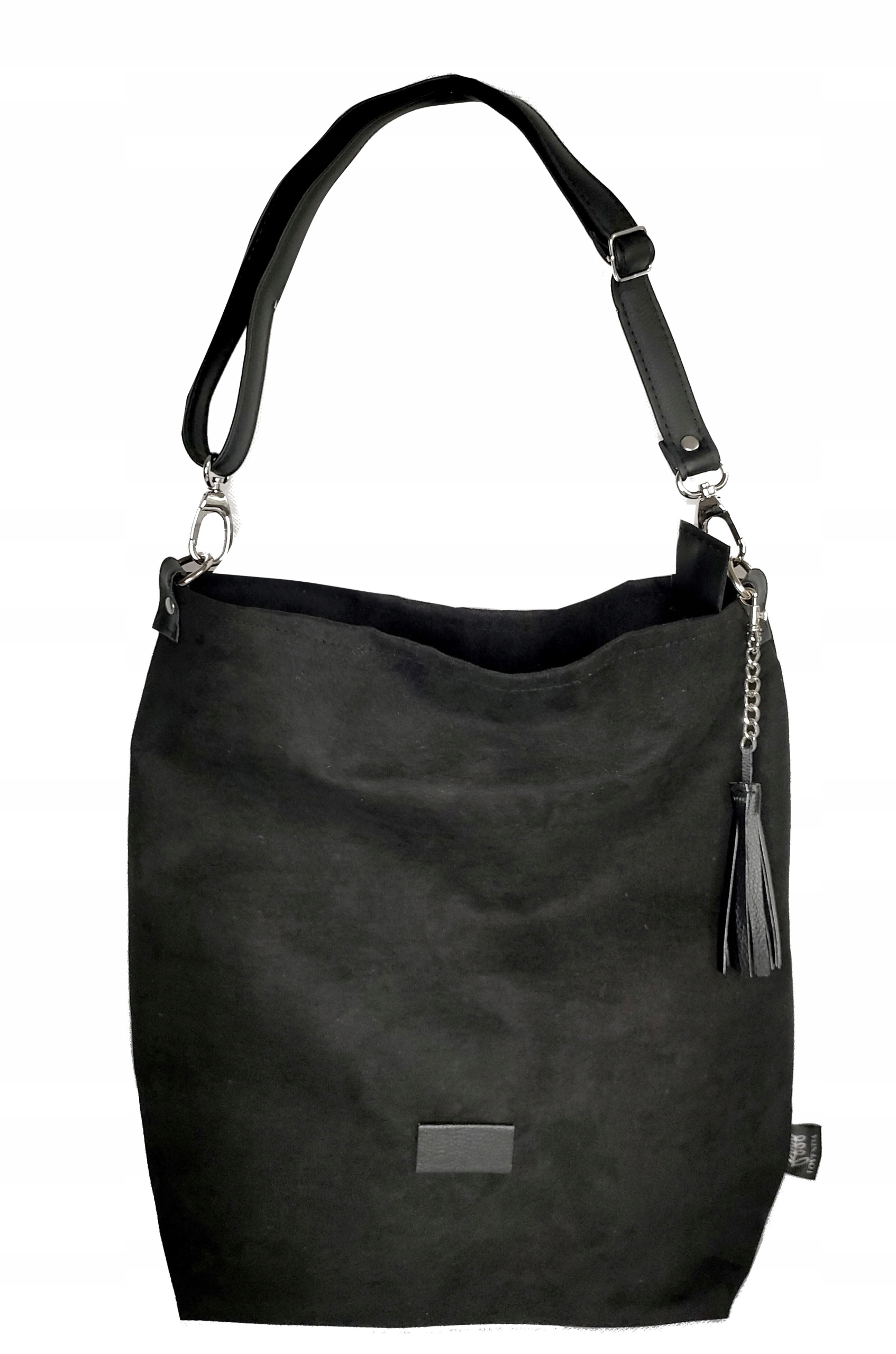 

Torebka Torba A4 Worek Shopper Zamsz Plusz Czarna