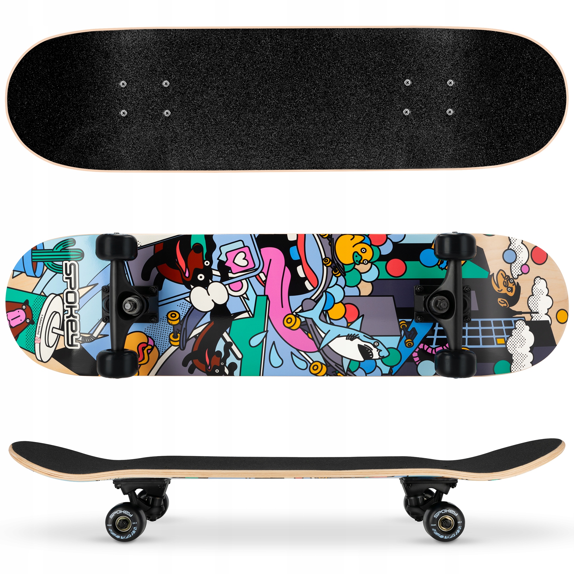 Deskorolka klasyczna wytrzymała i elastyczna 92A ABEC3 Spokey Manny