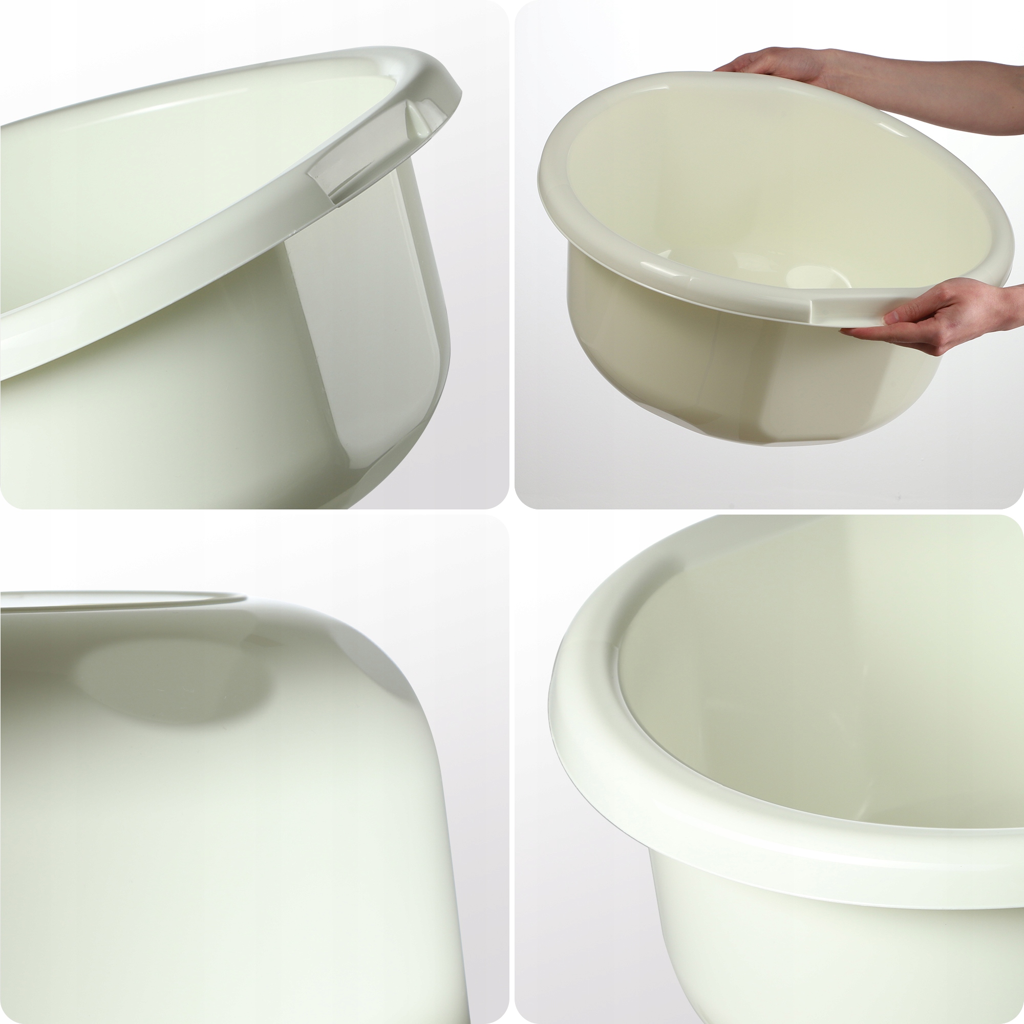 MISKA NA PRANIE 25L OKRĄGŁA MIEDNICA KREMOWA Szerokość produktu 47.5 cm