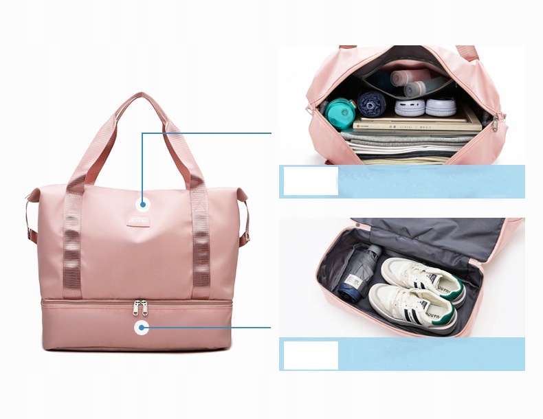 TORBA PODRÓŻNA SPORTOWA NA SIŁOWNIE DUŻA DAMSKA NA RAMIĘ DO RĘKI RÓŻ Kod producenta TDPodSpo