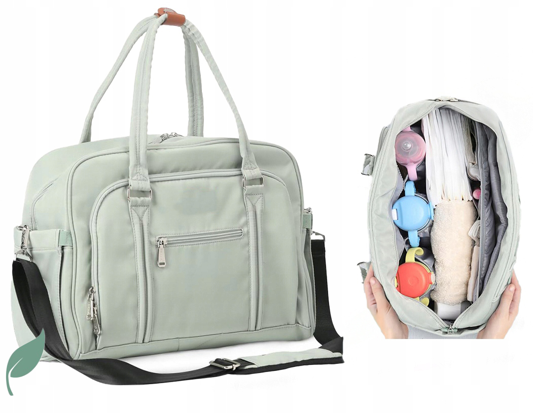 СУМКА ДЛЯ ДЕТСКОЙ КОЛЯСКИ С ПЕЛЕНАЛЬНЫМ СТОЛИКОМ ДЛЯ МАМЫ SAGE GREEN