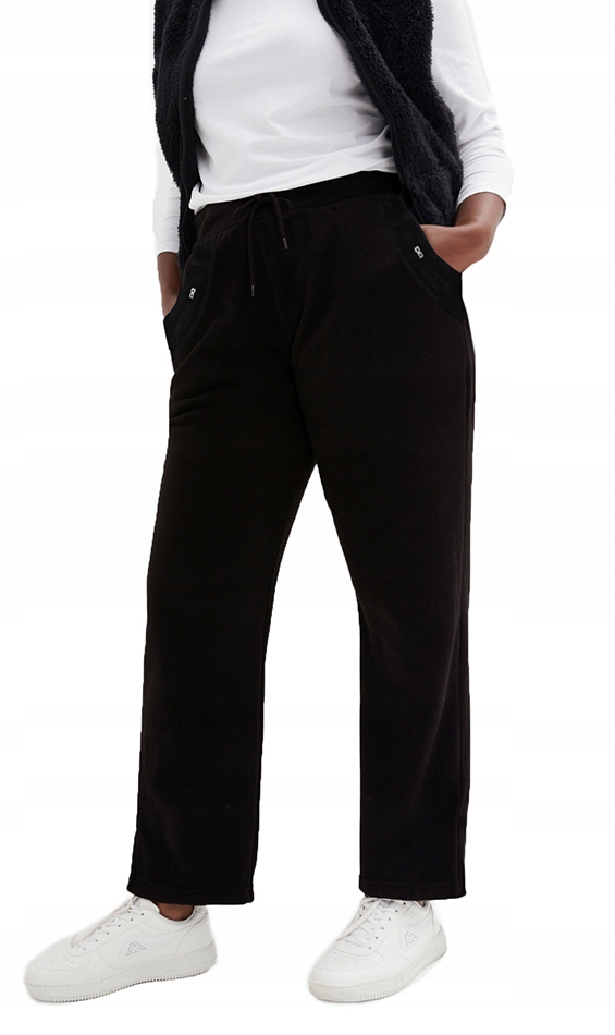 POLAROWE SPODNIE DAMSKIE CIEPŁE z kieszonkami SUPER JAKOŚĆ 5610 czarne 5XL Rozmiar 5XL