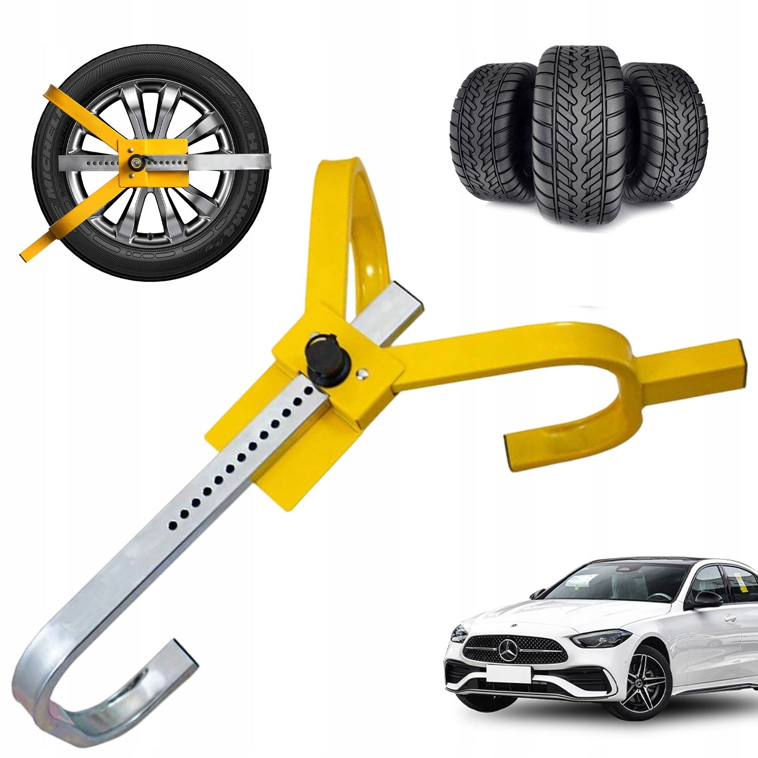 Protikrádežový Zámek Na Pneumatiky Pro Pneumatiky 13-15 Palců Se Dvěma Klíči