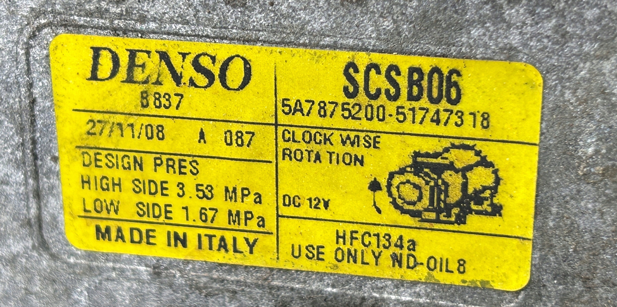 Klimakompressor klimaanlage FORD KA MK2 51747318