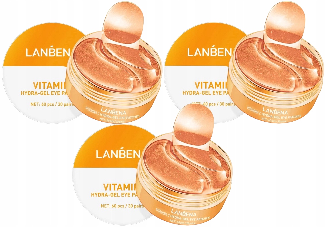 3 x Lanbena Vločky pod oči Oranžové 60 kusů Snižují otoky